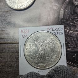 2 Pesos 1921 Mexico Centennial.