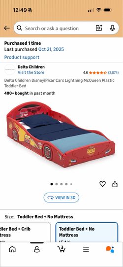 Lightning McQueen toddler bed