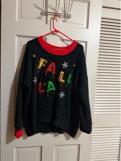 Women’s 32 Degrees Fa La La Ugly Christmas Sweater With Jingle Bells Size XL