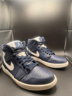 Nike Air Jordan 1 Mid Obsidian White Men's Size 7.5 Used 554724-402