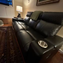 Black Leather Couch 