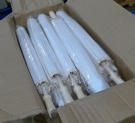 Lot of 50 NEW 33" Large White Paper Umbrellas Parasol Decorative