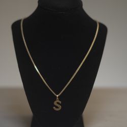 Real Gold Franco Chain 22inch With “S” Pendant 