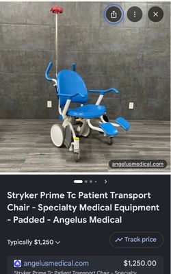 Stryker Prime Tc Patient Transport Chair - Specialty Medical Equipment - Padded - Angelus Medical