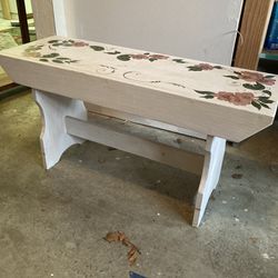 Tole Painted Bench