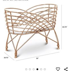 Aura Metal Bassinet- Rose Gold