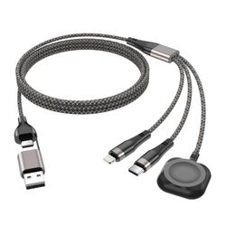 3 in 2 USB C Cable for Apple Watch Charger & iPhone 16/Galaxy - Fast Charging Multi Cable | 2FT, NEW