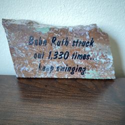 Vintage Babe Ruth Paper Weight with Motivational Ruth Statistic