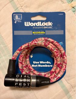 WordLock 4ft Combination Pink Camo Bike Lock
