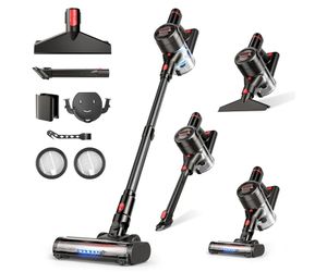 Cordless Vacuum Cleaner, 450W/40Kpa Stick Vacuum with Powerful Suction, 50Min Vacuum Cleaner for Home, Anti-tangle and 1L Dust Cup, 8 in 1 Lightweight