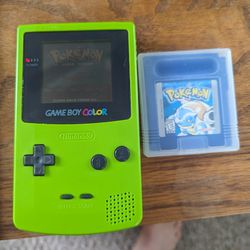 Green Gameboy Color with Games 