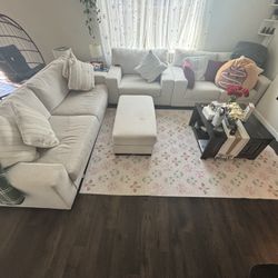 Sofa  With Ottoman And Large Sofa Chair And Love Seat