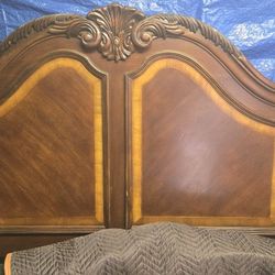 Cherry Wood Queen Size Headboard And Footboard