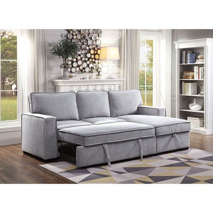 Brand New Light Grey Sectional Sofa Storage Sleeper 