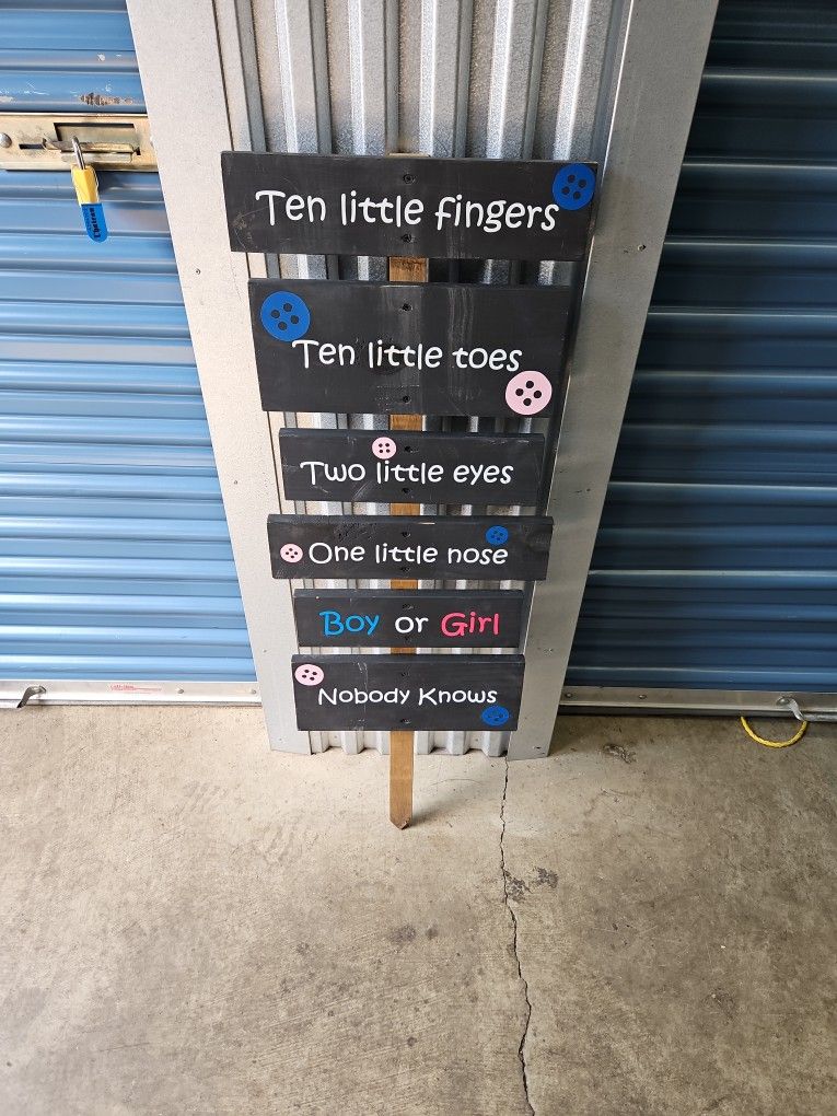 Baby Gender Reveal Sign