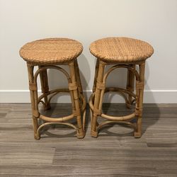 Restoration Hardware Rattan Stools