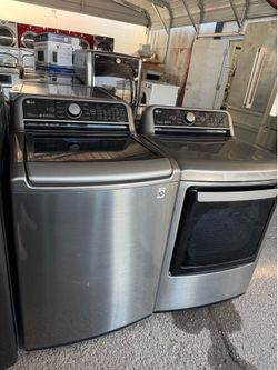 Lg top load washer and gas dryer set