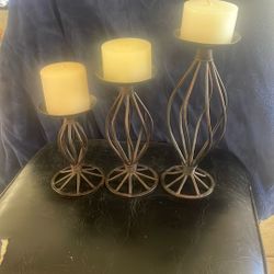 Wrought Iron Swirling Candle Holders