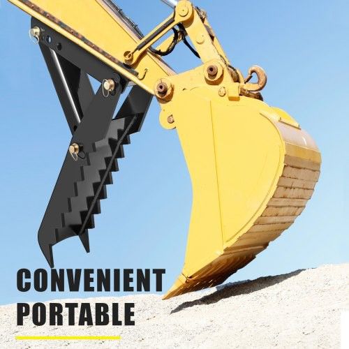 24" Backhoe Thumb, 1/2" Steel Thickness Heavy Duty Excavator Thumb, Black Steel Weld On Thumb Attachments with 12mm Bolt-On Design Adjustable Mechanic