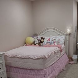 Full Sized Bed Frame, Mattress And Boxspring