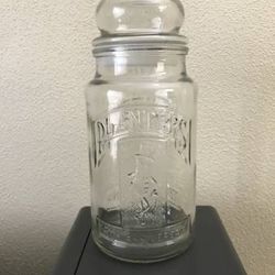 1983 Planters Peanuts Diamond Pineapple Motif Glass Jar Container Lid