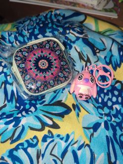 Metal Boho coin purse and Stitch characters keychain