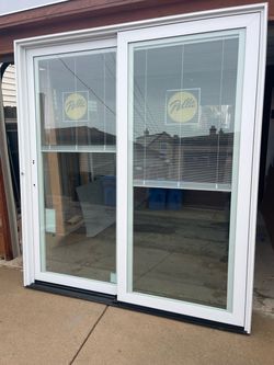 New patio door fiberglass Pella impervia size  w71.1/4 h79.1/2 screen no lock $1150 jam is 5 inch