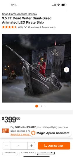 _ 9.5 FT Dead Water Giant-Sized Animated LED Pirate Ship