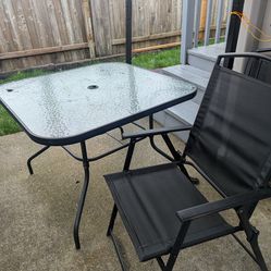 Patio Table & 4 Folding Chairs