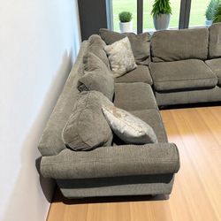 Modern Bauhaus 3 Piece Sectional Couch with Ottoman
