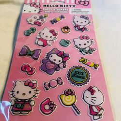 Hello Miss Kitty Puffy Stickers  1 Sheet 17 Stickers 