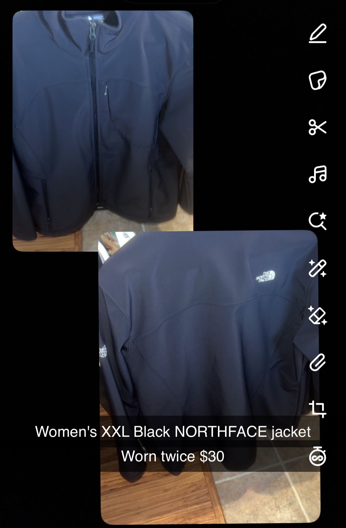 Women's XXL black NORTHFACE Coat