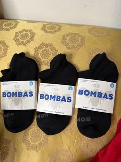 Bombas Black Ankle Socks 3-Pack Size Small