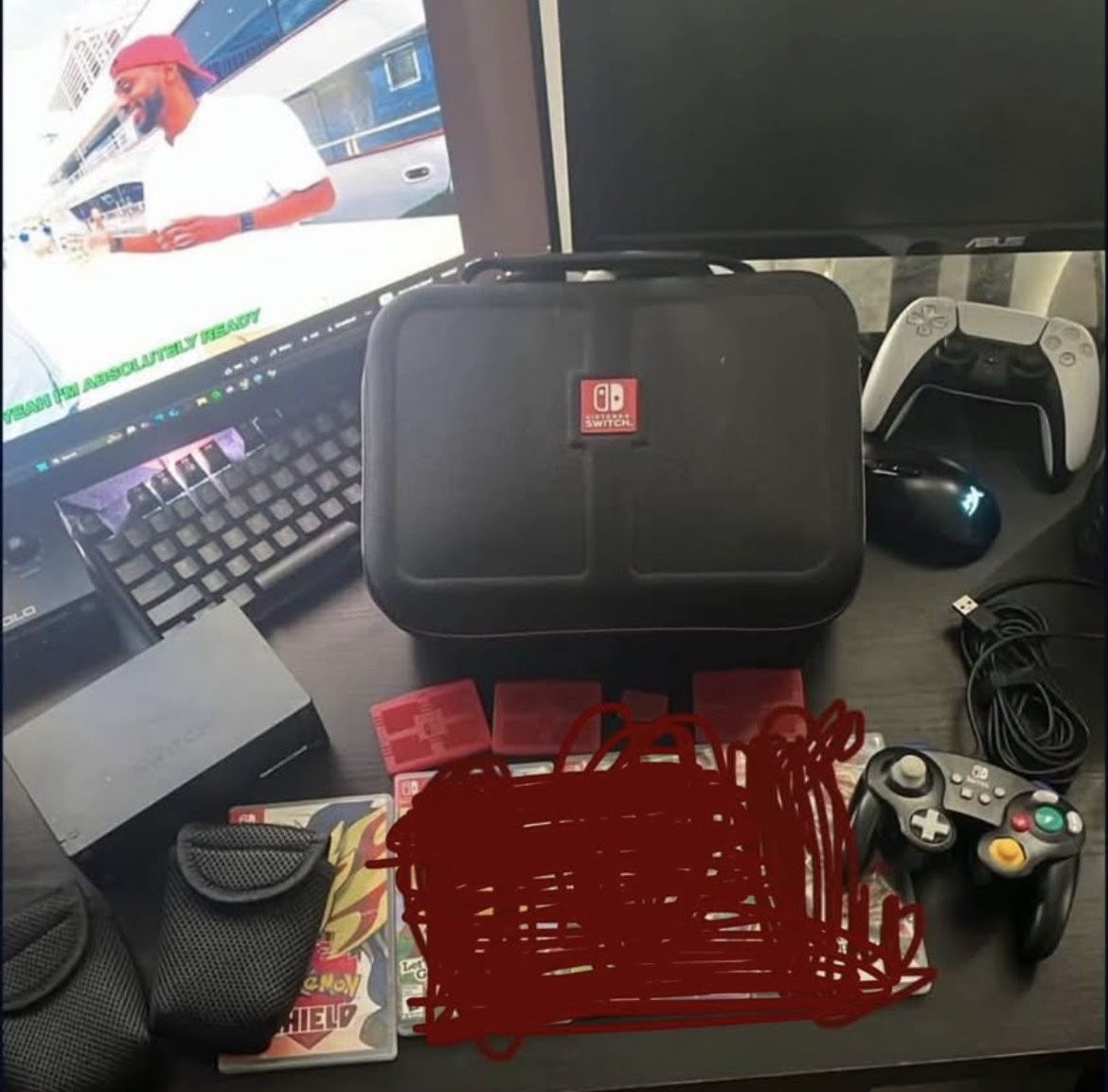 Nintendo Switch Pokemon Shield and Accessory Bundle