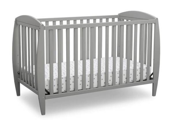 Brand New Delta Children Gray Convertible Crib Taylor 4-in-1 Toddler Full Size Bed