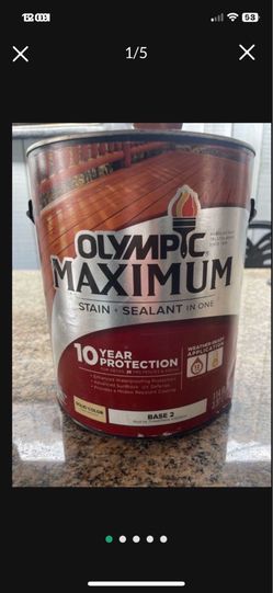 1 Gallon Of Olympic 79611A-01 Gallon White Base Maximum Deck- Fence & Siding