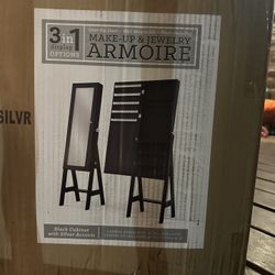 Beautiful Stand Up Jewelry Armoire With Mirror Brand New In Box 