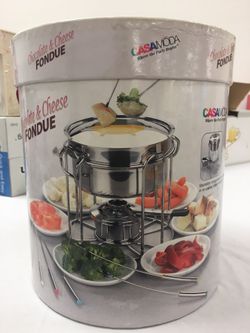 “Casa Moda” Chocolate and Cheese Fondue Set! New In Box