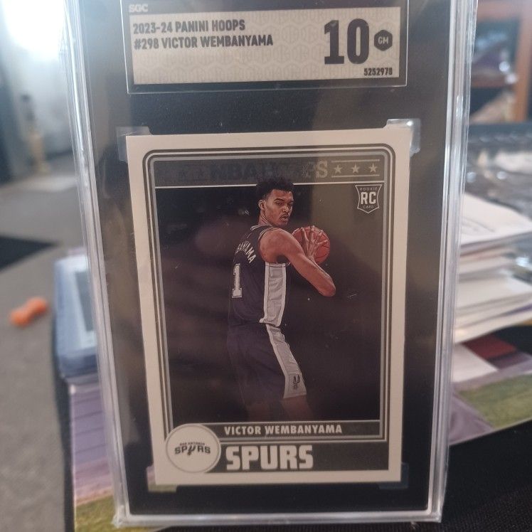 23 24 NBA HOOPS SGC 10 Victor Wemdanyama Rookie Card