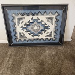 Navajo Raised Outline Weaving/Rug by Bernadine Tsosie 
