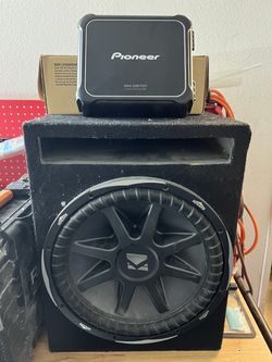 15in kicker comp sub woofer with box and pioneer amp