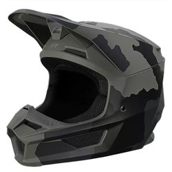 Fox Racing Youth V1 Trev Motocross Helmet (Black Camo) YL
