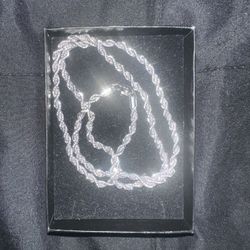 White Gold Rope Chain 24