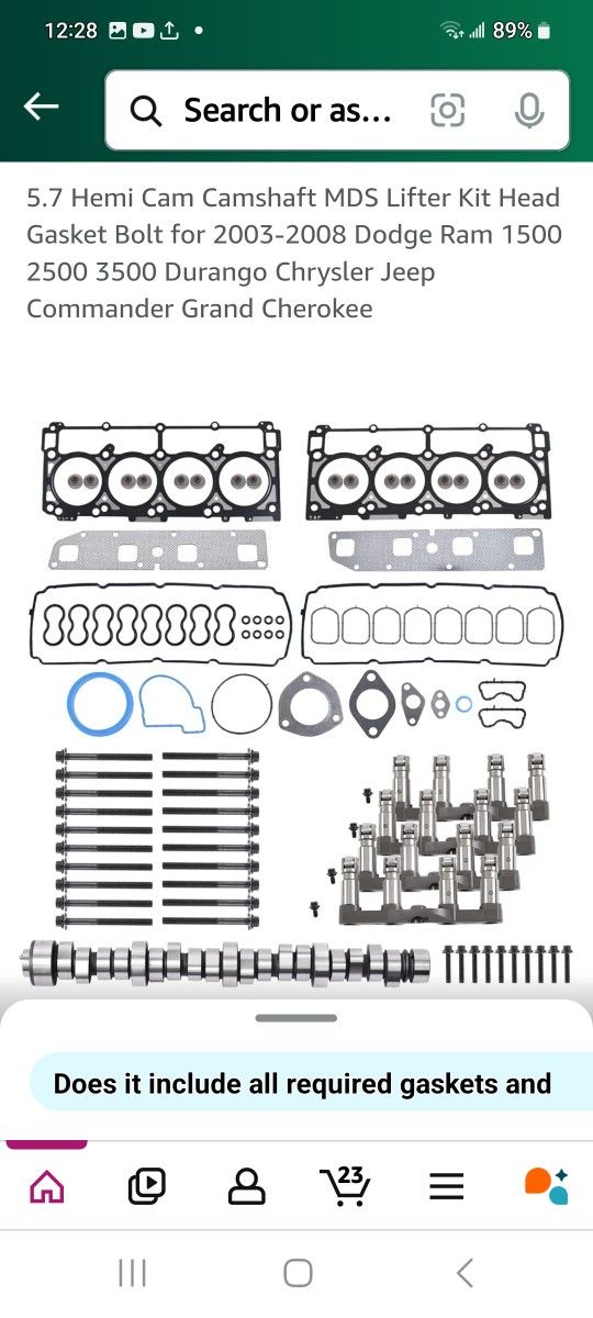 Lifter Camshaft5.7 Hemicam