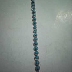 Silver And Turquose Bracelet Used