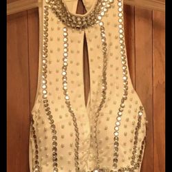 Mermaid Dress Sexy Halter Maxi Women Evening Party Dress Long Hollow White/Silve