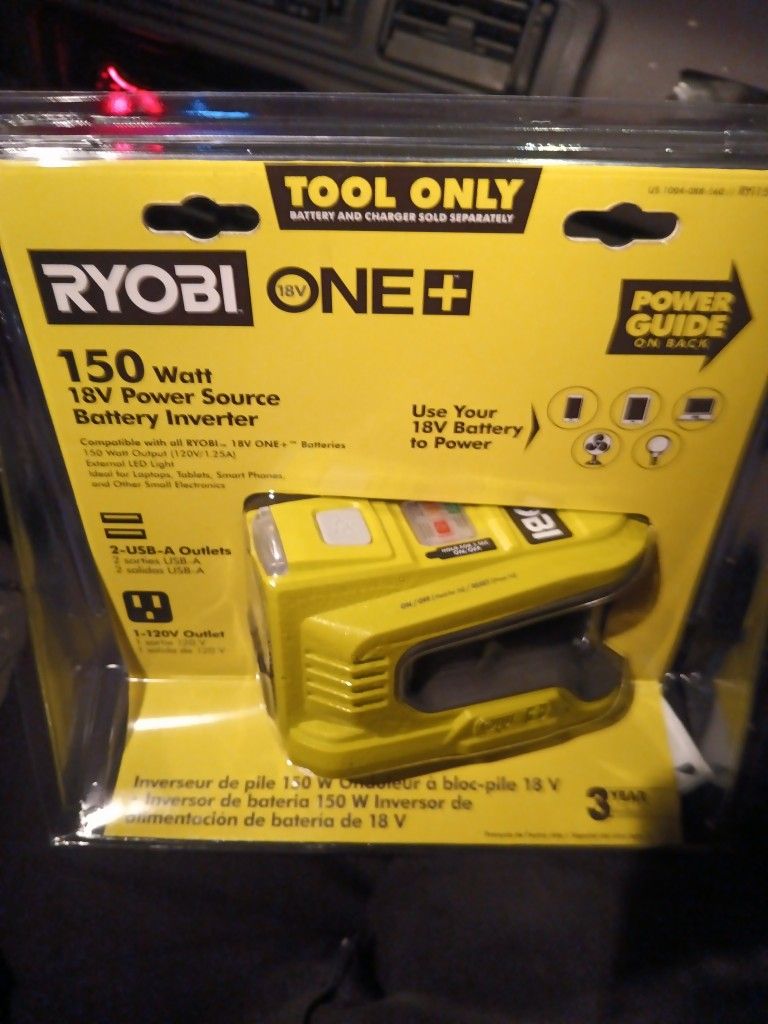 Ryobi 150 Watt 18v Power Source Battery Inverter