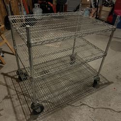 Chrome Shelf  With Casters