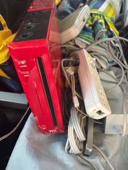 Red Wii all wires  controller