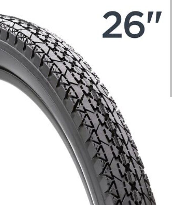 26in All Black Cruiser Bike Tires +Tubes